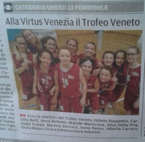 articolo LA NUOVA vittoria final four U13f